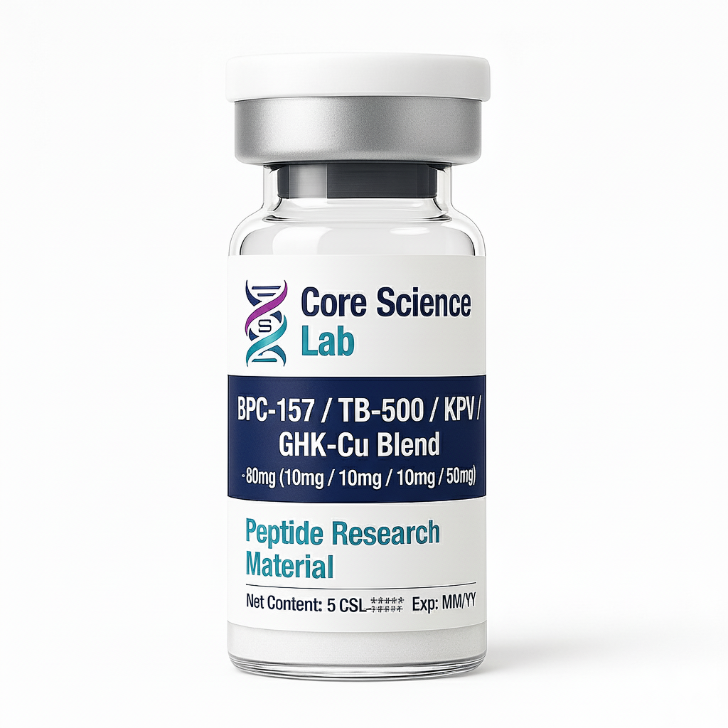 BPC-157 / TB-500 / KPV / GHK-Cu Blend - 80mg (10mg / 10mg / 10mg / 50mg)